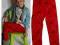 Czerwone spodnie/legginsy, kwiaty 3,4latka SALE