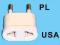 Przejściówka Wtyczka Redukcja wtyk Polska PL / USA