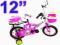 ROWEREK RÓŻOWY KOŁA 12  ROWER KOSZYK KÓŁKA KUFEREK