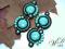 KOLCZYKI SUTASZ  BRĄZOWO TURKUSOWE Z TURKUSAMI