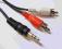 KABEL 1x WTYK JACK 3,5 - 2x WTYK RCA Chinch 5m