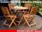 DREWNIANE MEBLE DO OGRODU 4 KRZESŁA + STÓŁ 90cm