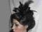 Fascynator Kapelusz woalka Ozdoba do włosów Czerń