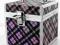 WYPRZEDAŻ stylowy kuferek kratka fiolet TYLKO 1SZT