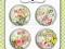 Plakietki ozdobne flair buttons - Kwiaty vintage #