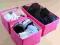 RÓŻOWY 3 SZT ORGANIZER PUDEŁKO NA MAJTKI SKARPETKI