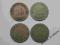 4 szt. Monet 10 pfennig 1874, 1875, 1876, 1888 r.