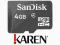 Micro Secure Digital (microSDHC) 4GB Sod Karen