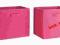 materiałowe szuflady kostki 2 sztuki pink