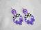 Kolczyki sutasz, duże, lekkie, fiolet -lila- biały