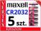 5 SZT BATERIA LITOWA BATERIE MAXELL CR2032 DL 2032