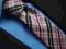 KRAWAT  męski nowy  różowa kratka żakard