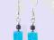 Kolczyki niebieskie morskie ze szkła HandMade
