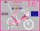 Włoski ROWEREK 16 HELLO KITTY Rower orginalny +kij