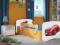Łóżko dzieciece szufladą + materac 180cm pomarancz