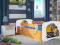 Łóżko dzieciece szufladą + materac 140cm pomarancz