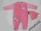 PAJACYK welurowy różowy komplet z czapką 3-6 68