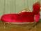 STYLOWA  KANAPA - ZŁOTY  SZEZLONG -KOZETKA -BORDO