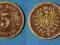 Niemcy 5 Pfennig 1874 A rok od 1zł i BCM