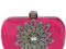 Rozowa torebka wieczorowa cyrkonie satynowa #39551