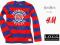 H&amp;M LOGG bluzka paski WELUROWY NADRUK 10-12 L