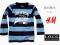 H&amp;M LOGG bluzka paski WELUROWY NADRUK 10-12 L