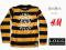H&amp;M LOGG bluzka w paski WELUROWY NADRUK 10-12