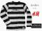 H&amp;M LOGG bluzka paski WELUROWY NADRUK 10-12 L