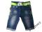 Krótkie spodenki bermudy HIT Jeans z paskiem r.140