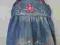 Słodka sukienka jeans kwiaty cekiny 18 m 86cm