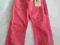 Spodnie różowe + złoty pasek rozm 4 ok 110