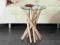 Driftwood Stolik Okrągły Drewno/Szkło  35 cm