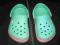 Crocs mietowe - 6/7 (14cm) + Crocs krokodyl GRATIS