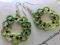 Kolczyki Frywolitki Zielone kółeczka