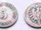 NIEMCY IMPERIUM 5 PFENNIG 1875 A RZADKA