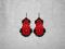 Kolczyki sutasz, czarno - czerwone, na prezent...