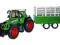 DUŻY ZIELONY TRAKTOR Z PRZYCZEPĄ DO SIANA SŁOMY