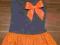 Sukienka rozm. XS - pomarańczowa kokarda  :)