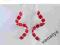 KOLCZYKI CZERWONE SPIRALKI 3D