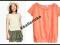 H&amp;M bluzka koronkowa pomarań neon r. 146/152