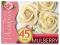 RÓŻA otwarta papierowe MULBERRY 45mm KREMOWA 1szt