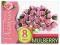 RÓŻE półotwarte MULBERRY 8mm papierowe RÓŻOWE 5szt