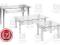 RENI STÓŁ ŁAWA SZKLANA NOWOCZESNA CHROMOWANA