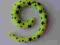Spirala  4mm ŻÓŁTO-ZIELONA W CZARNE GWIAZDKI !!!
