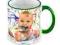 Foto kubek z nadrukiem na prezent zielone uszko