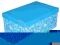 Pudełko ozdobne karton duży 45x30x21cm NIEBIESKI