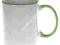Kubek biały jasnozielony uchwyt, sublimacja