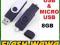 MARKOWY PENDRIVE NTT TWISTER 8GB USB 2.0/microUSB
