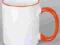 Kubek biały pomarańczowy uchwyt, sublimacja