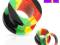 t22 TuNEL 4mm RASTA Kolczyk ucha tecza plug paski